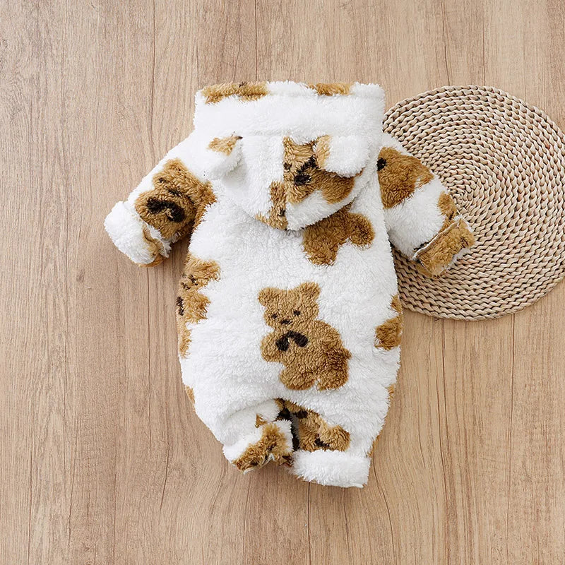 Bear Printed Short Sleeve Romper