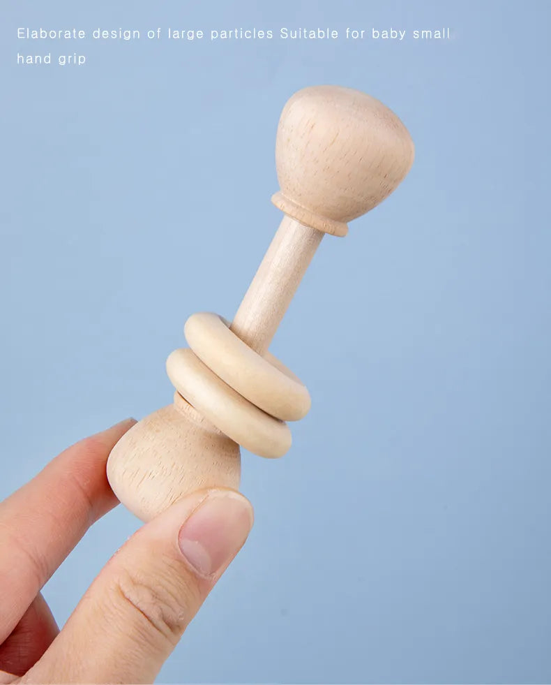 Natural Wood Rattle Set