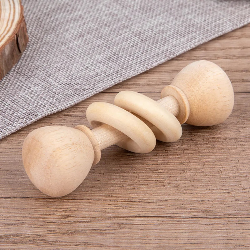 Natural Wood Rattle Set